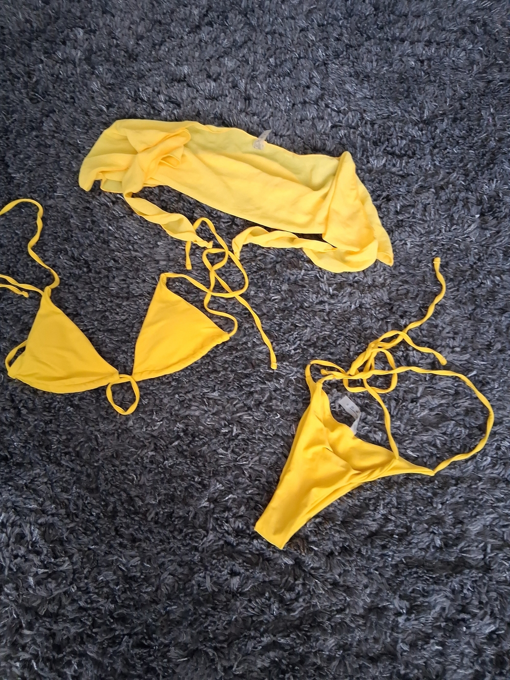 Sunny Yellow Triangle String Bikini Set